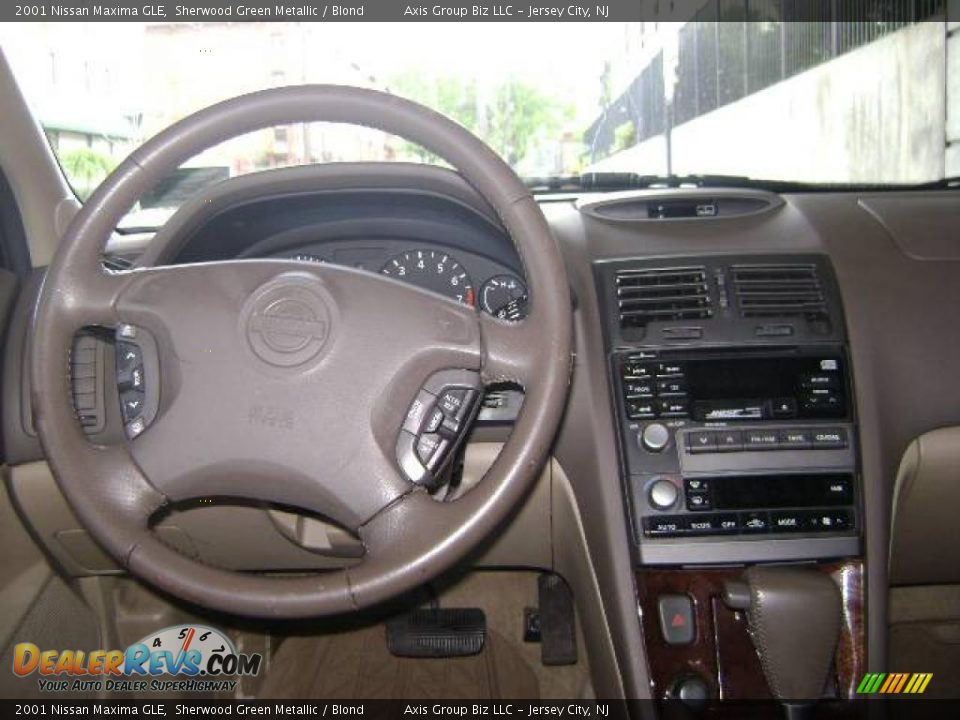2001 Nissan Maxima GLE Sherwood Green Metallic / Blond Photo #14