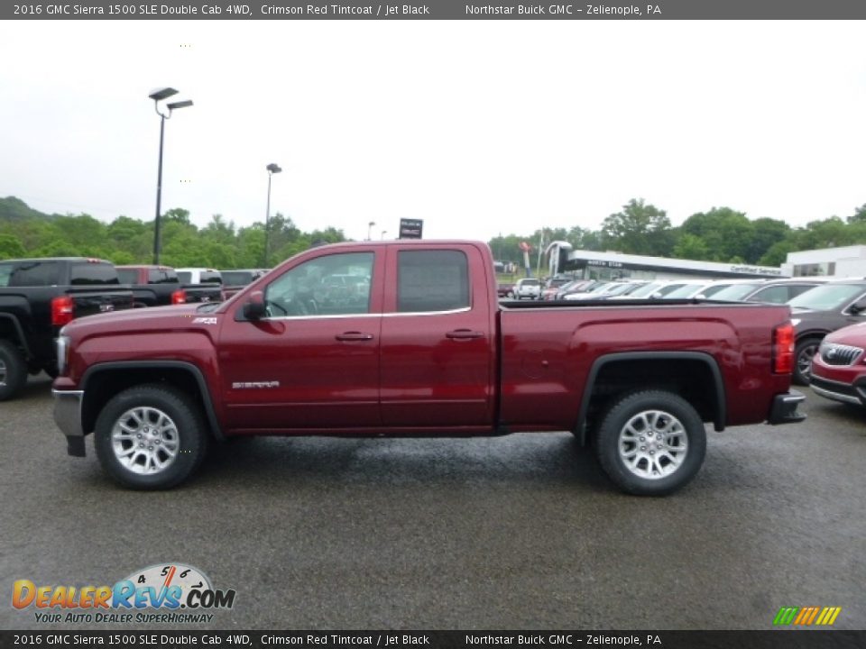 2016 GMC Sierra 1500 SLE Double Cab 4WD Crimson Red Tintcoat / Jet Black Photo #2