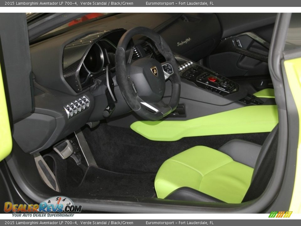 Black/Green Interior - 2015 Lamborghini Aventador LP 700-4 Photo #3