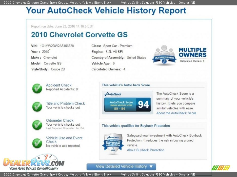 Dealer Info of 2010 Chevrolet Corvette Grand Sport Coupe Photo #8