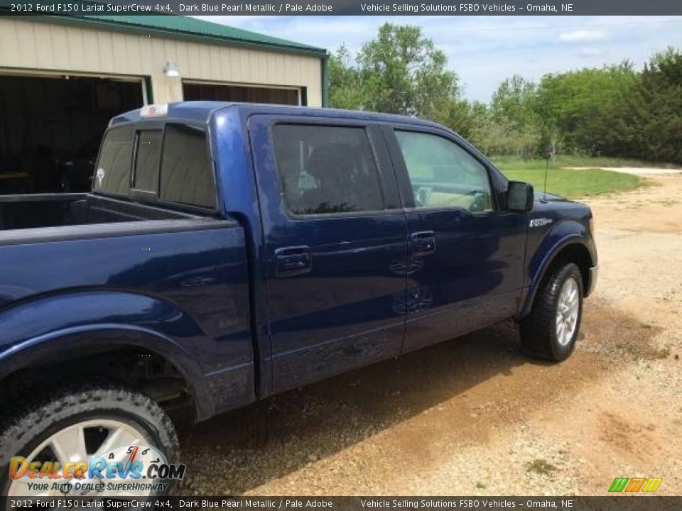 2012 Ford F150 Lariat SuperCrew 4x4 Dark Blue Pearl Metallic / Pale Adobe Photo #3