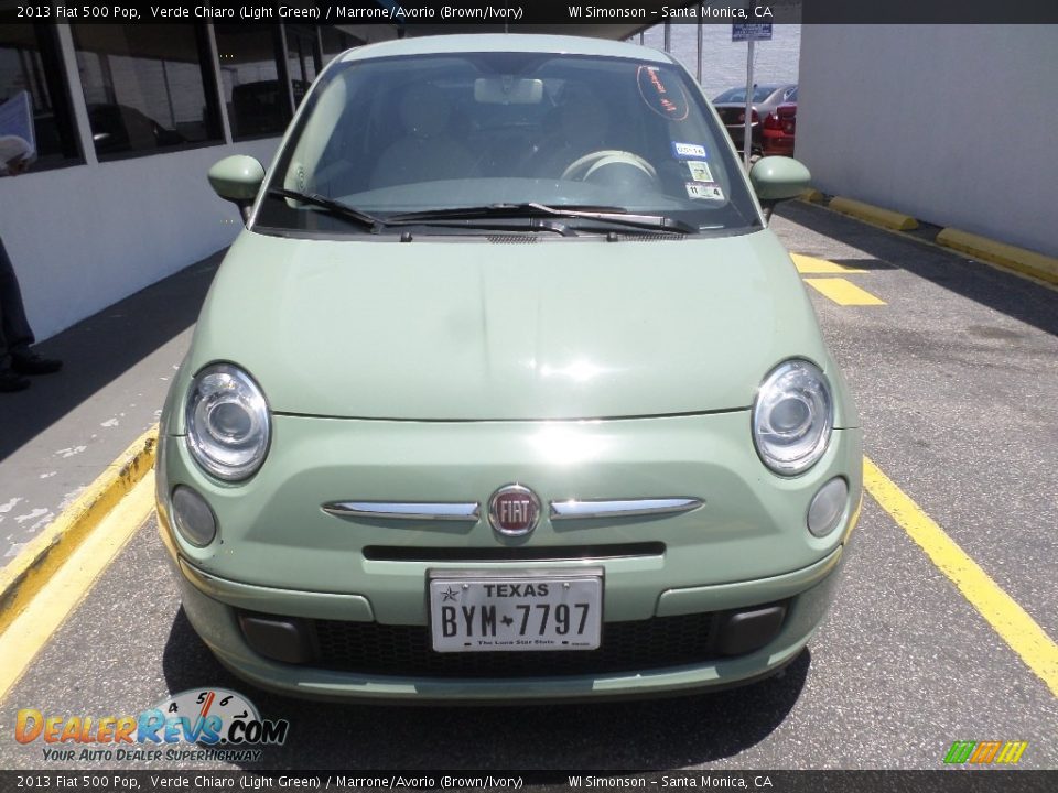2013 Fiat 500 Pop Verde Chiaro (Light Green) / Marrone/Avorio (Brown/Ivory) Photo #6