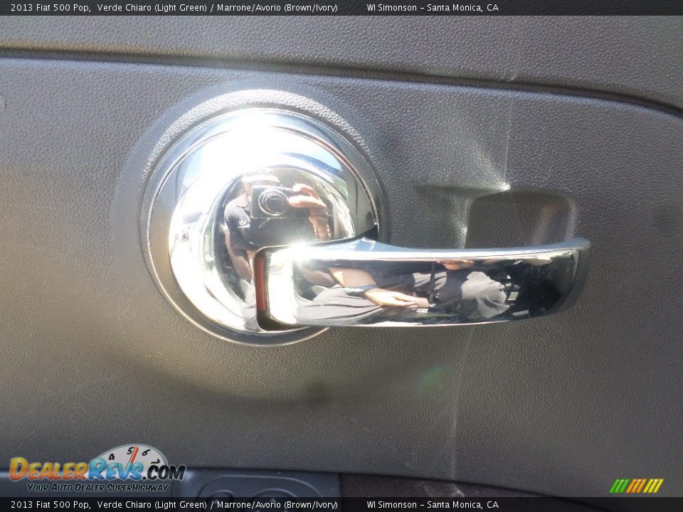 2013 Fiat 500 Pop Verde Chiaro (Light Green) / Marrone/Avorio (Brown/Ivory) Photo #7