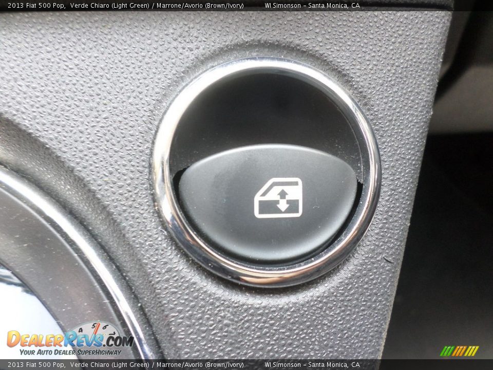 2013 Fiat 500 Pop Verde Chiaro (Light Green) / Marrone/Avorio (Brown/Ivory) Photo #12