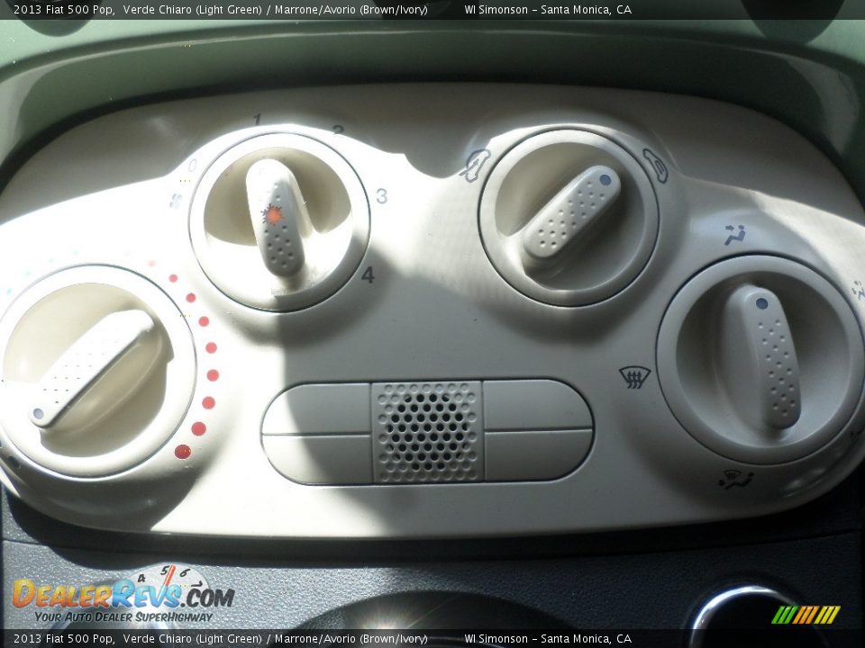 2013 Fiat 500 Pop Verde Chiaro (Light Green) / Marrone/Avorio (Brown/Ivory) Photo #13