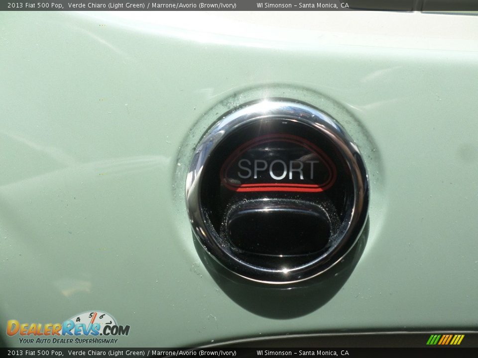 2013 Fiat 500 Pop Verde Chiaro (Light Green) / Marrone/Avorio (Brown/Ivory) Photo #15