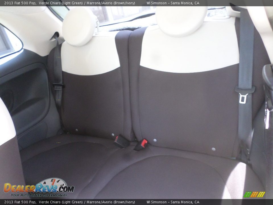 2013 Fiat 500 Pop Verde Chiaro (Light Green) / Marrone/Avorio (Brown/Ivory) Photo #19