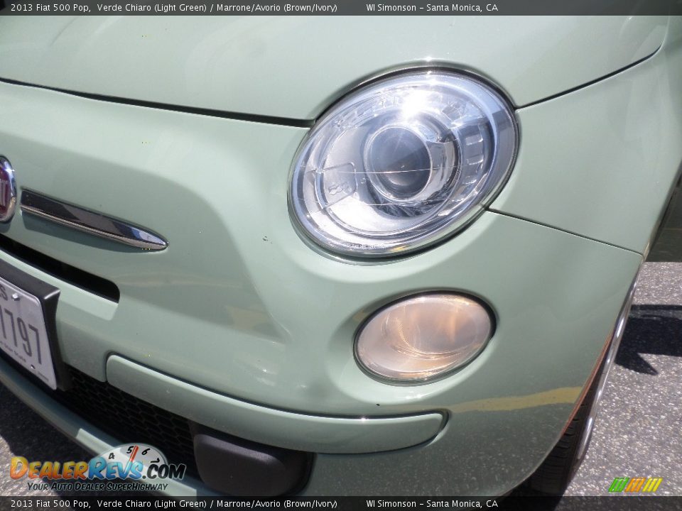2013 Fiat 500 Pop Verde Chiaro (Light Green) / Marrone/Avorio (Brown/Ivory) Photo #23