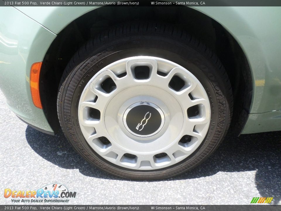 2013 Fiat 500 Pop Verde Chiaro (Light Green) / Marrone/Avorio (Brown/Ivory) Photo #24