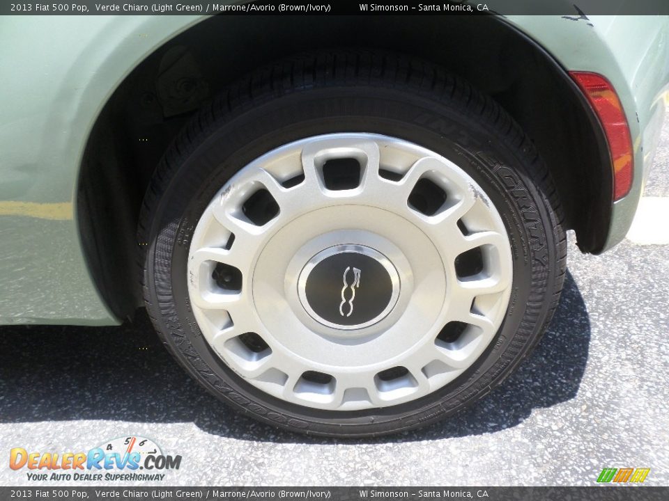 2013 Fiat 500 Pop Verde Chiaro (Light Green) / Marrone/Avorio (Brown/Ivory) Photo #25