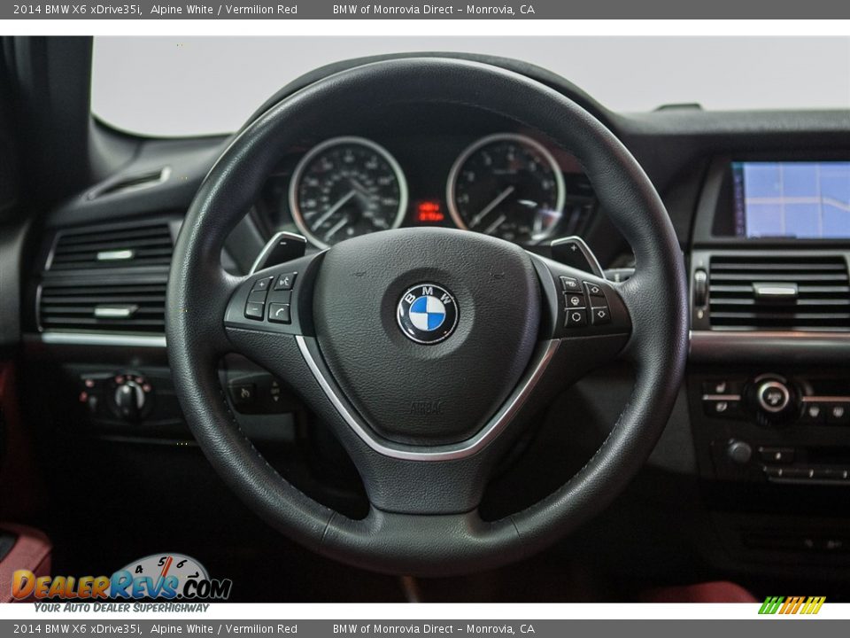 2014 BMW X6 xDrive35i Alpine White / Vermilion Red Photo #16