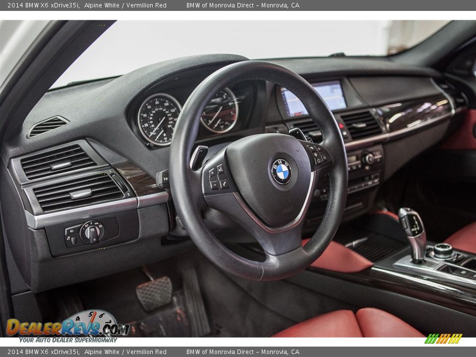 2014 BMW X6 xDrive35i Alpine White / Vermilion Red Photo #19