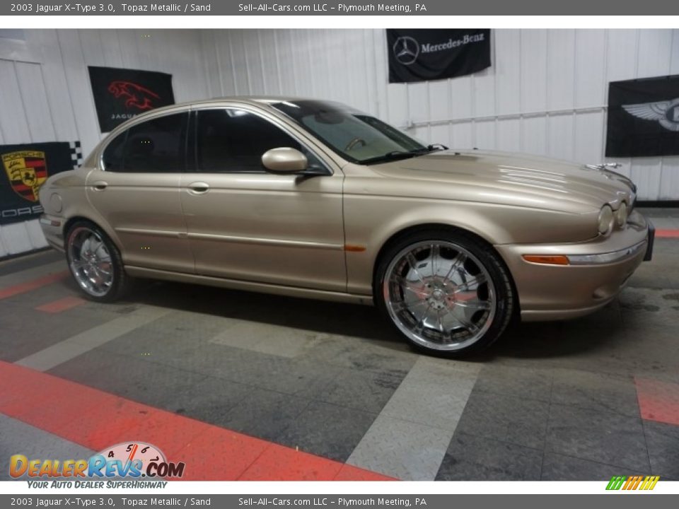 2003 Jaguar X-Type 3.0 Topaz Metallic / Sand Photo #6