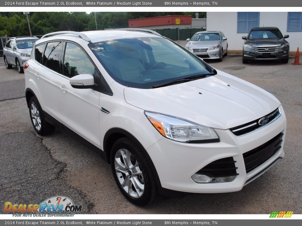2014 Ford Escape Titanium 2.0L EcoBoost White Platinum / Medium Light Stone Photo #7
