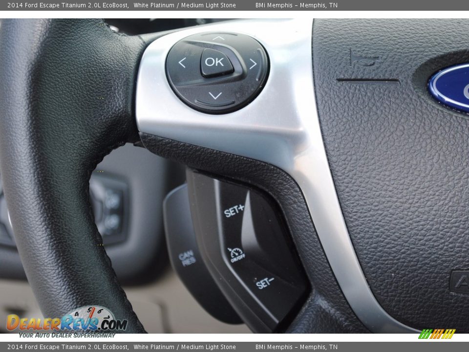 2014 Ford Escape Titanium 2.0L EcoBoost White Platinum / Medium Light Stone Photo #14
