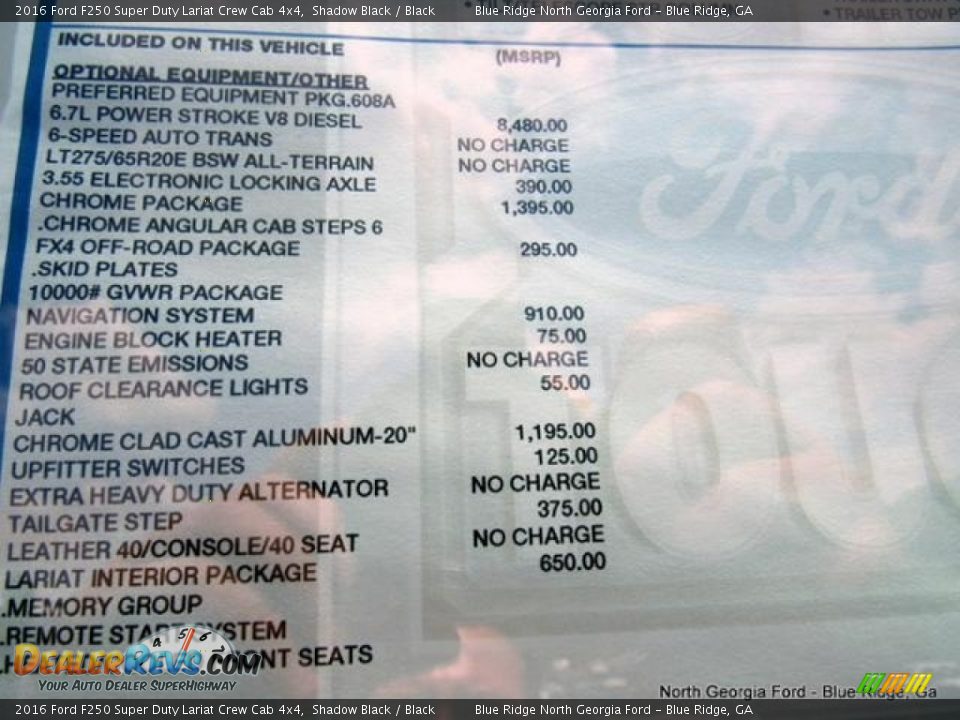 2016 Ford F250 Super Duty Lariat Crew Cab 4x4 Shadow Black / Black Photo #28