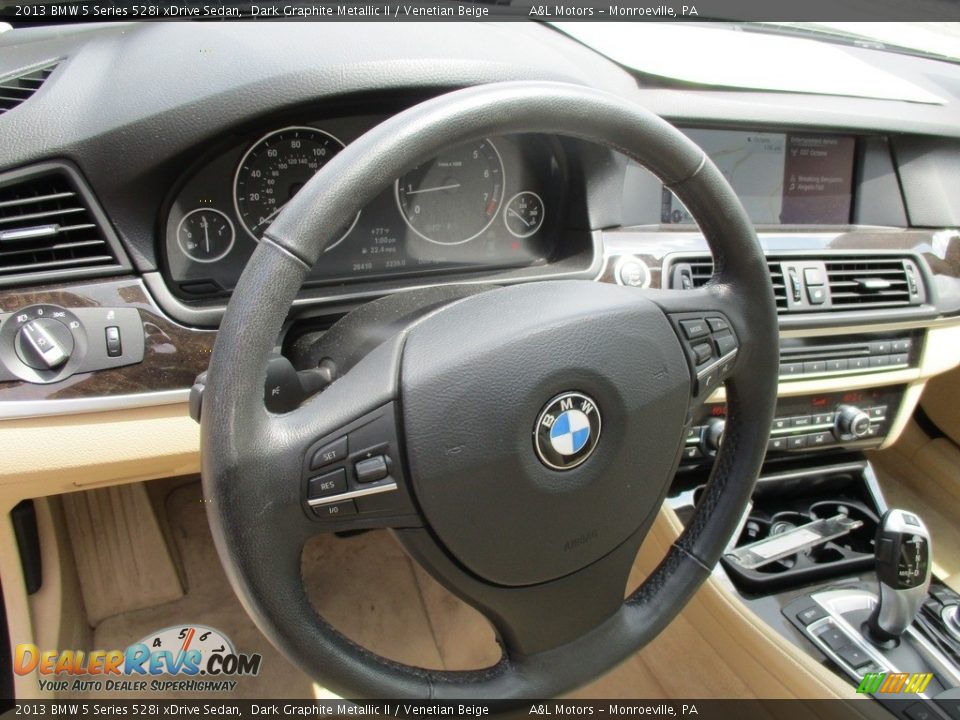 2013 BMW 5 Series 528i xDrive Sedan Dark Graphite Metallic II / Venetian Beige Photo #15
