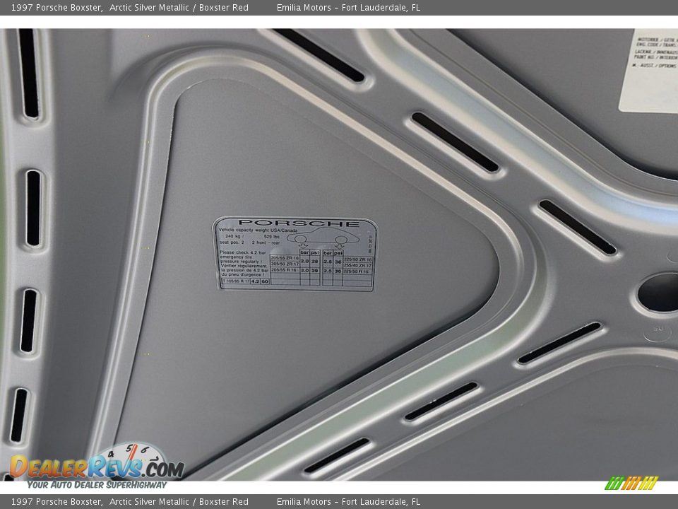 1997 Porsche Boxster Arctic Silver Metallic / Boxster Red Photo #61