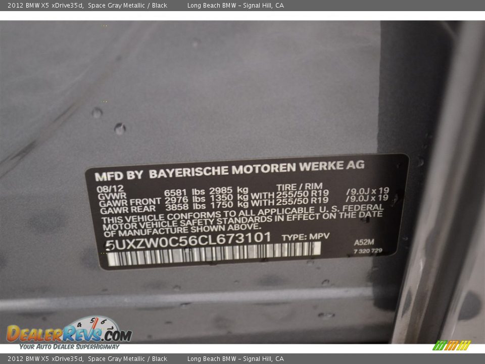 2012 BMW X5 xDrive35d Space Gray Metallic / Black Photo #30