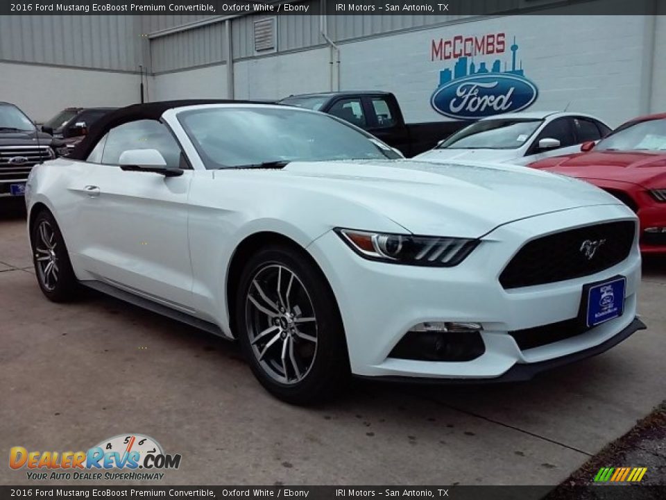 2016 Ford Mustang EcoBoost Premium Convertible Oxford White / Ebony Photo #1
