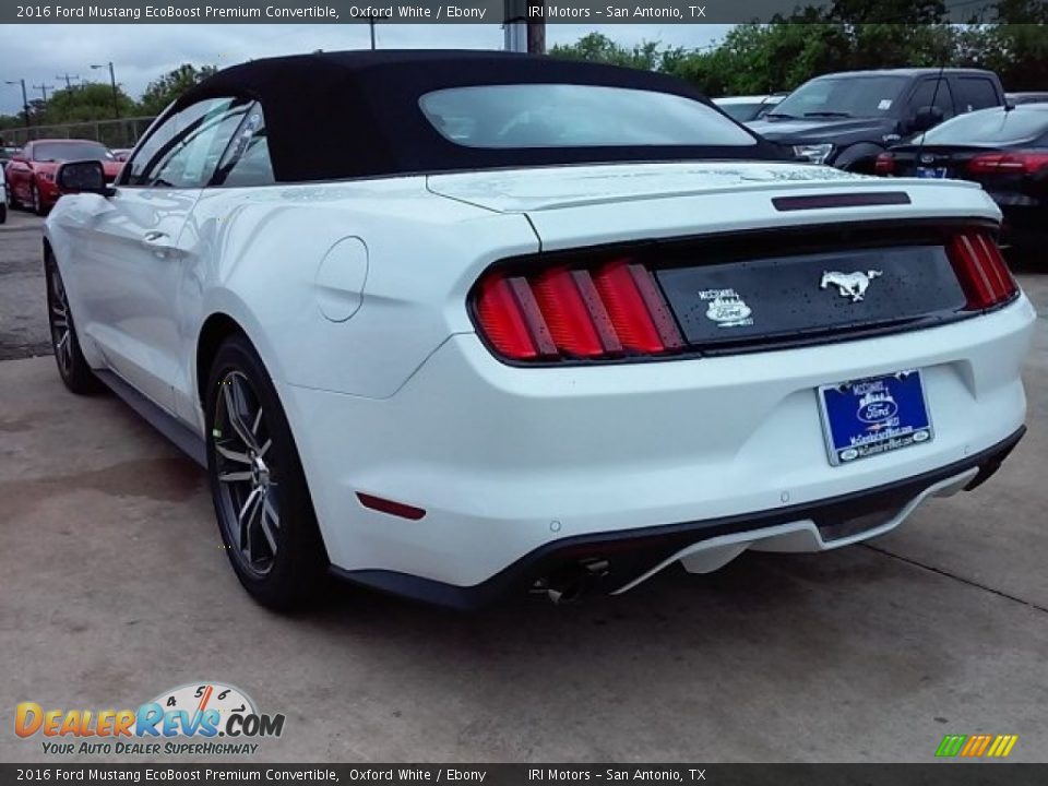 2016 Ford Mustang EcoBoost Premium Convertible Oxford White / Ebony Photo #16