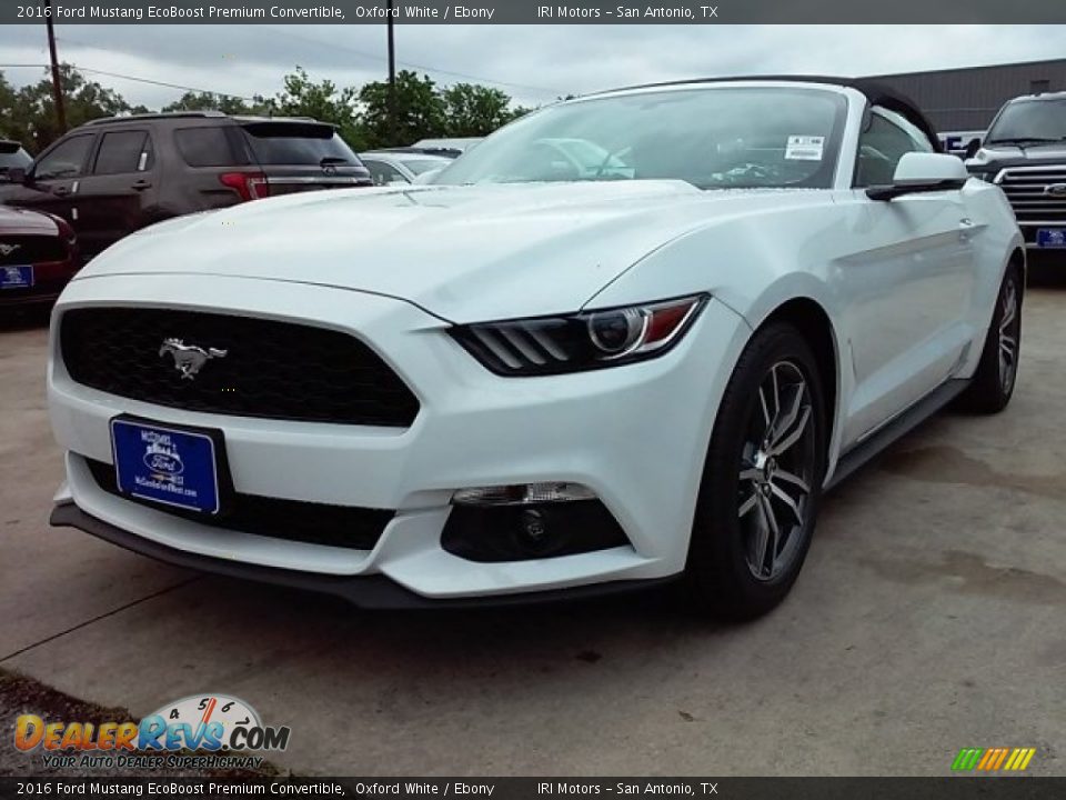 2016 Ford Mustang EcoBoost Premium Convertible Oxford White / Ebony Photo #17