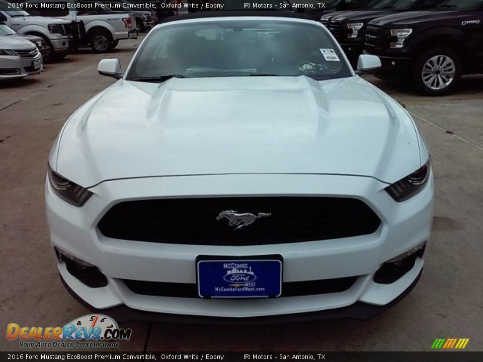 2016 Ford Mustang EcoBoost Premium Convertible Oxford White / Ebony Photo #18