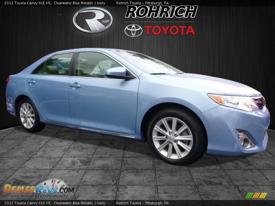 2013 Toyota Camry XLE V6 Clearwater Blue Metallic / Ivory Photo #1