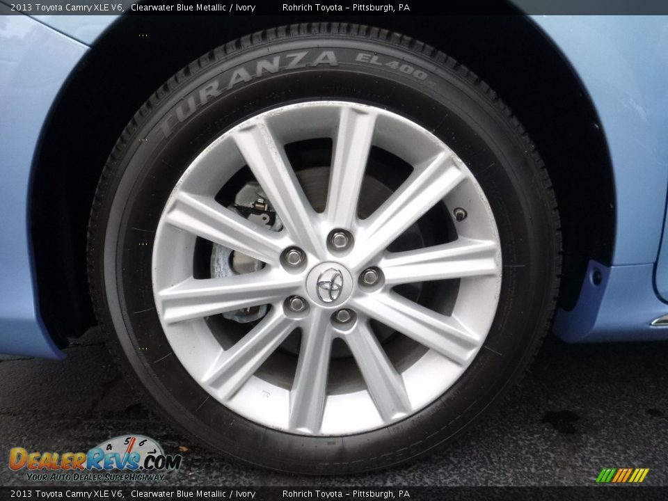 2013 Toyota Camry XLE V6 Clearwater Blue Metallic / Ivory Photo #14