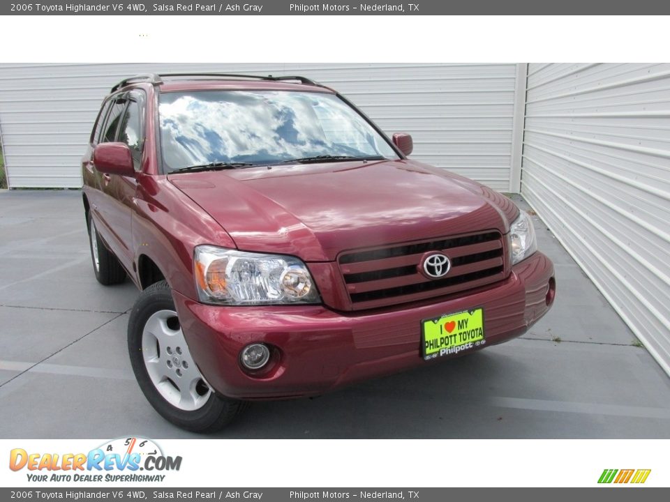 2006 Toyota Highlander V6 4WD Salsa Red Pearl / Ash Gray Photo #2