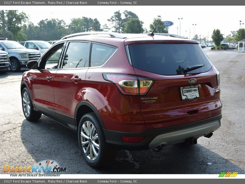 2017 Ford Escape Titanium Ruby Red / Charcoal Black Photo #7