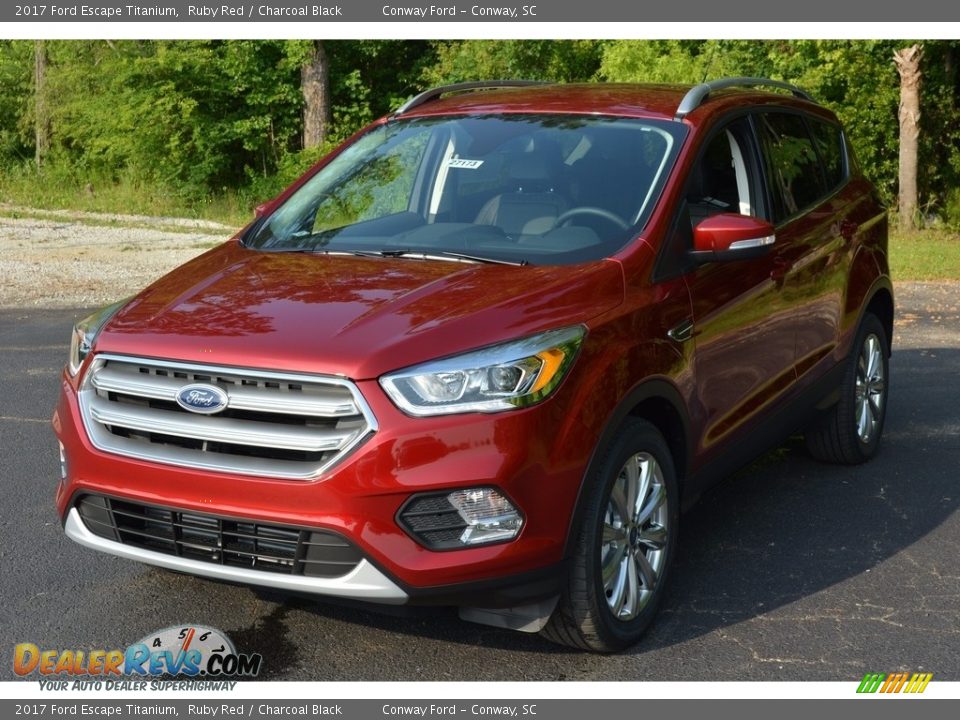 2017 Ford Escape Titanium Ruby Red / Charcoal Black Photo #9