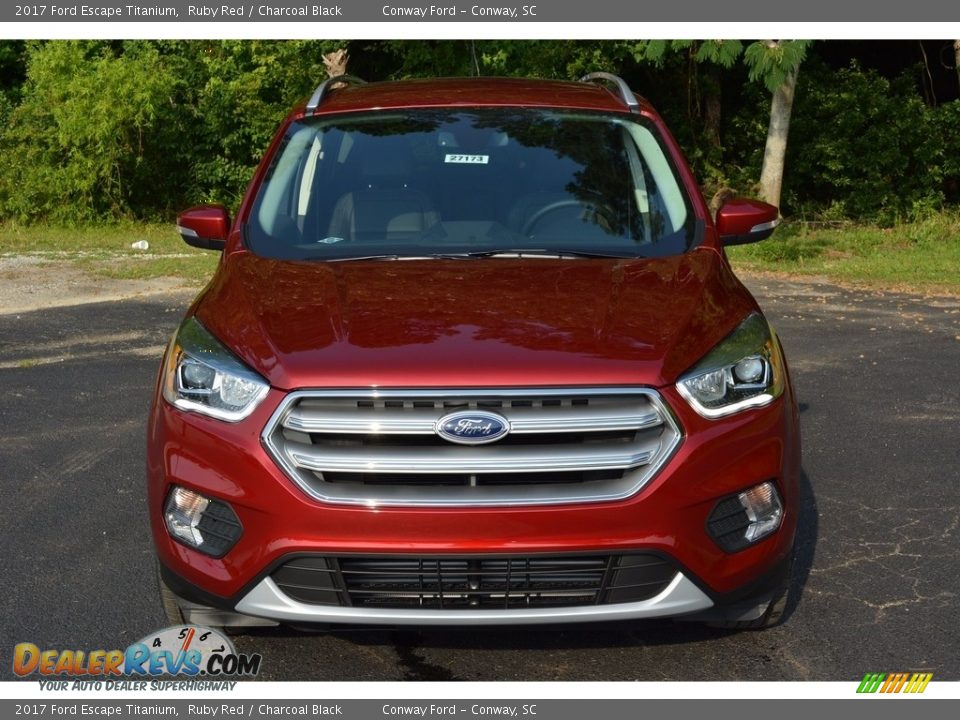 2017 Ford Escape Titanium Ruby Red / Charcoal Black Photo #10