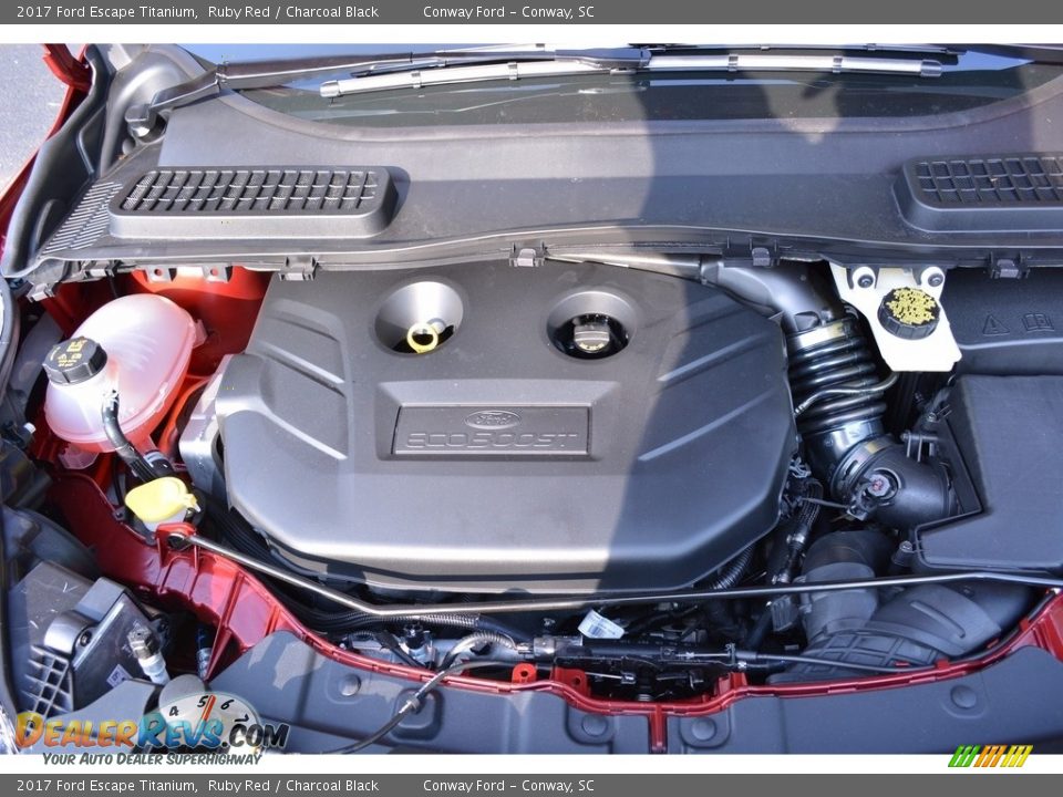 2017 Ford Escape Titanium Ruby Red / Charcoal Black Photo #14
