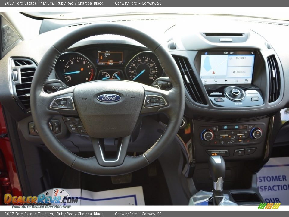 2017 Ford Escape Titanium Ruby Red / Charcoal Black Photo #31