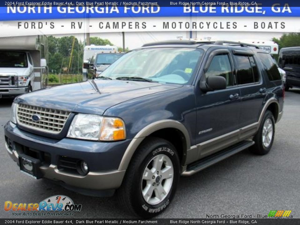 2004 Ford Explorer Eddie Bauer 4x4 Dark Blue Pearl Metallic / Medium Parchment Photo #1