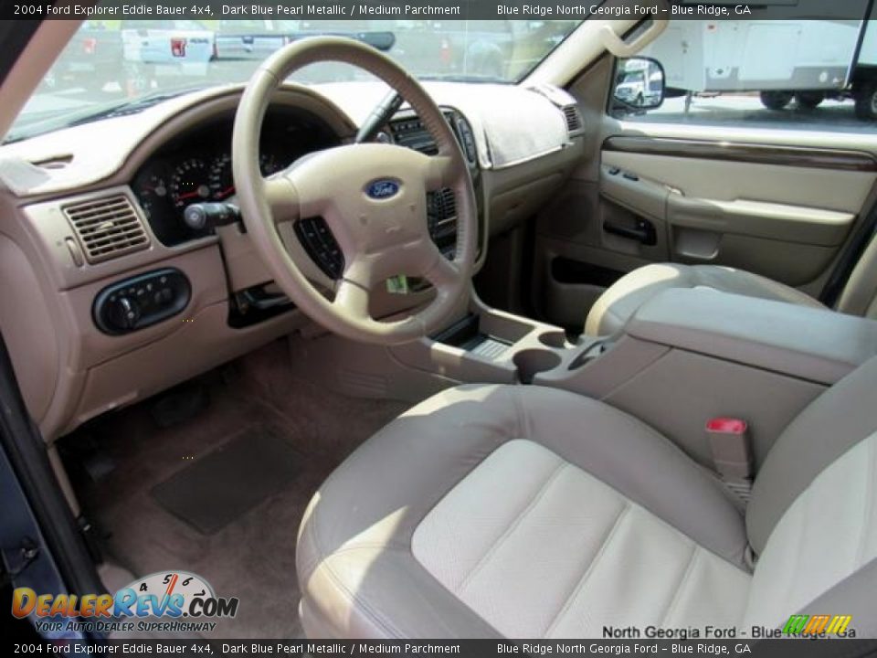2004 Ford Explorer Eddie Bauer 4x4 Dark Blue Pearl Metallic / Medium Parchment Photo #11