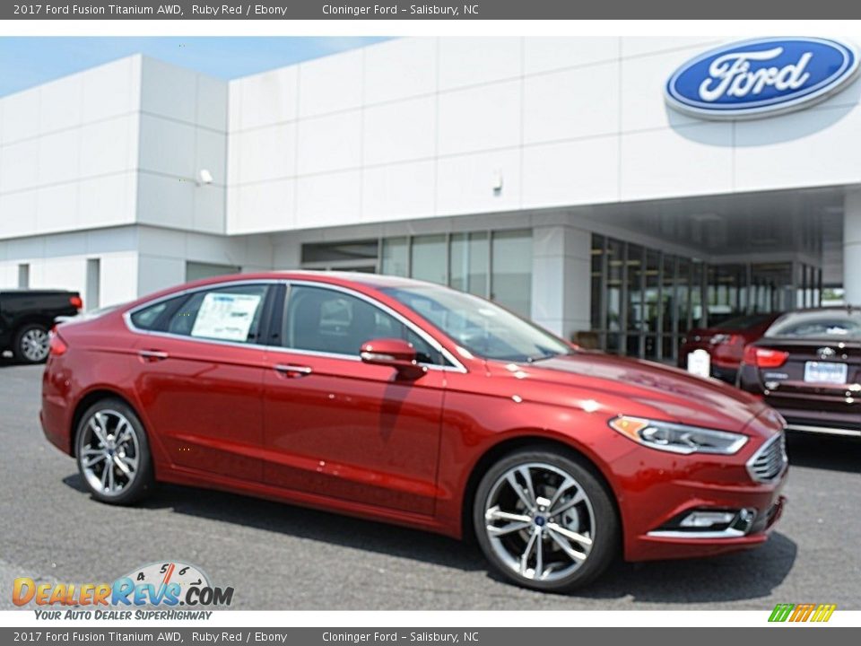 2017 Ford Fusion Titanium AWD Ruby Red / Ebony Photo #1