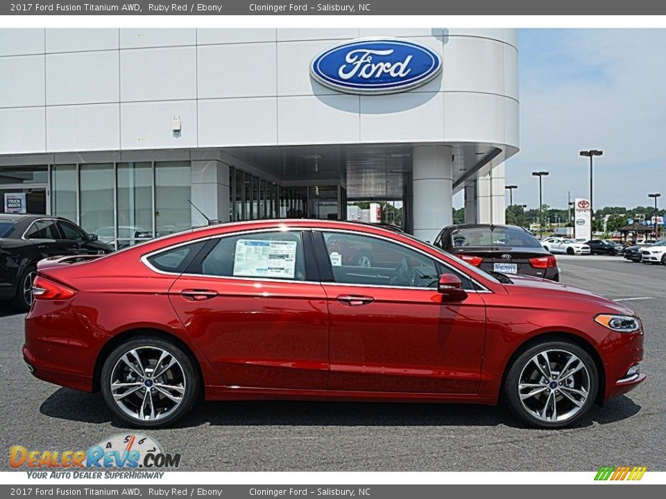 Ruby Red 2017 Ford Fusion Titanium AWD Photo #2