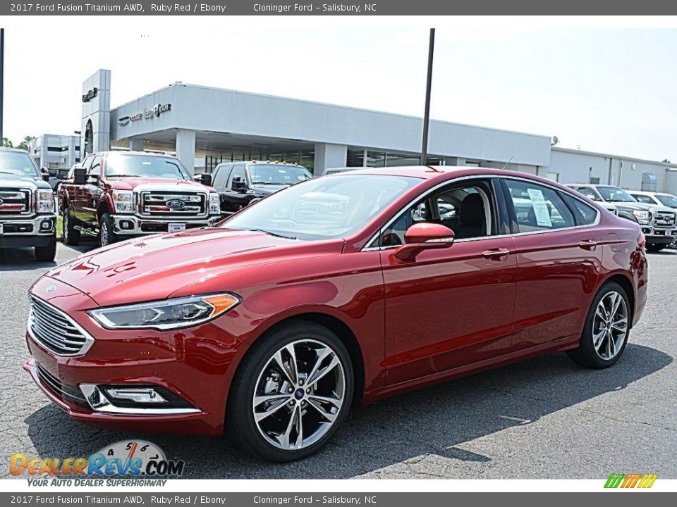 2017 Ford Fusion Titanium AWD Ruby Red / Ebony Photo #3