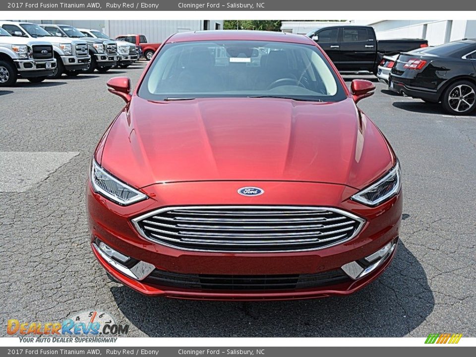 2017 Ford Fusion Titanium AWD Ruby Red / Ebony Photo #4