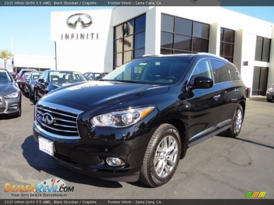 2015 Infiniti QX60 3.5 AWD Black Obsidian / Graphite Photo #1