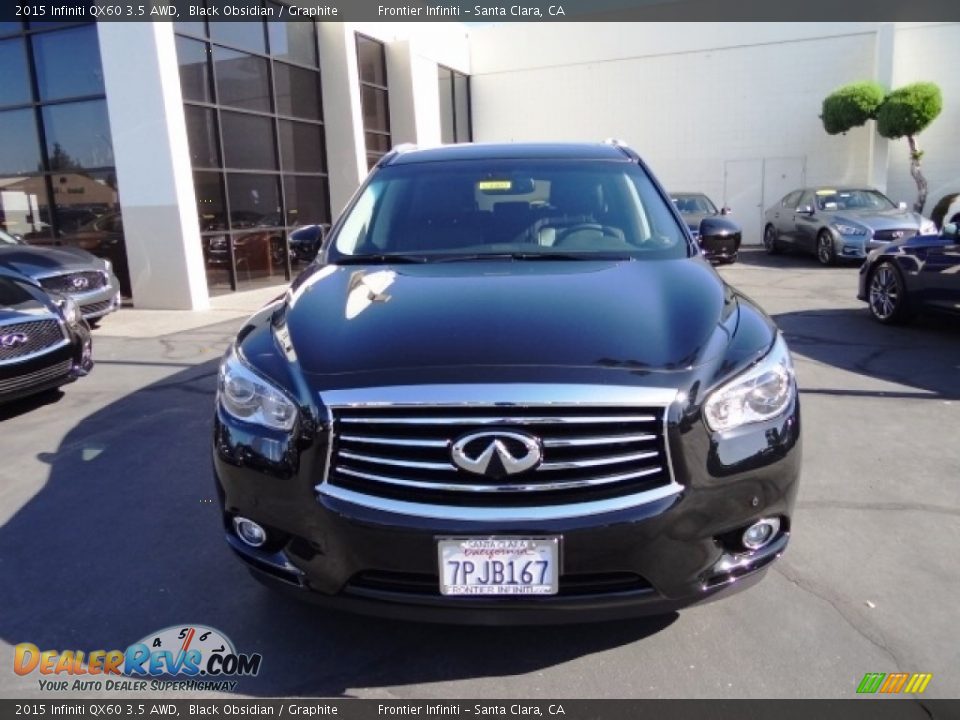 2015 Infiniti QX60 3.5 AWD Black Obsidian / Graphite Photo #2