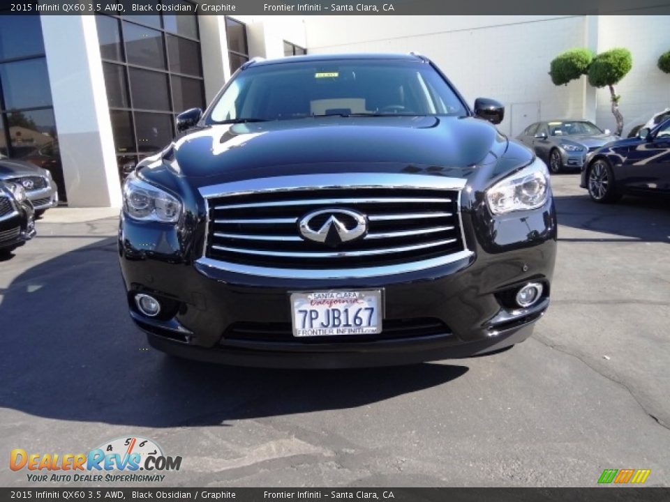 2015 Infiniti QX60 3.5 AWD Black Obsidian / Graphite Photo #3