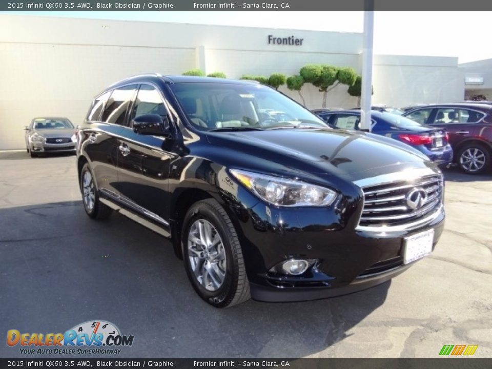 2015 Infiniti QX60 3.5 AWD Black Obsidian / Graphite Photo #4