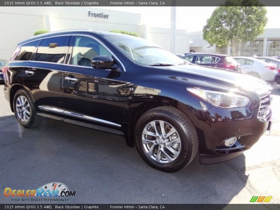 2015 Infiniti QX60 3.5 AWD Black Obsidian / Graphite Photo #5