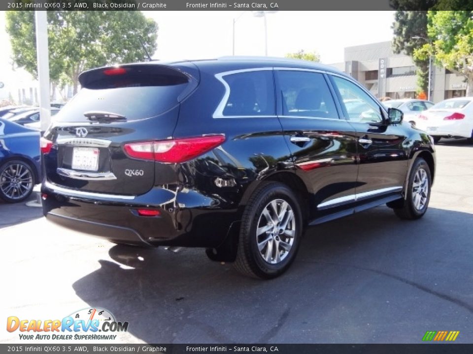 2015 Infiniti QX60 3.5 AWD Black Obsidian / Graphite Photo #8