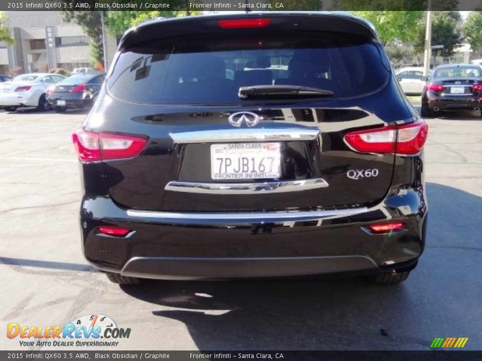 2015 Infiniti QX60 3.5 AWD Black Obsidian / Graphite Photo #9