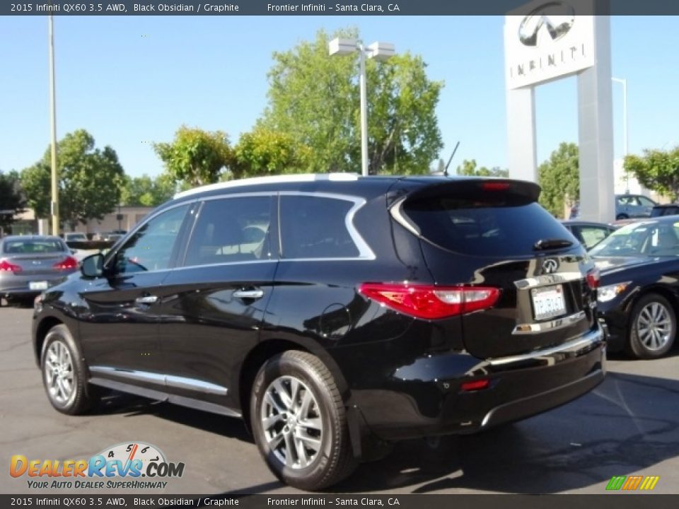 2015 Infiniti QX60 3.5 AWD Black Obsidian / Graphite Photo #10