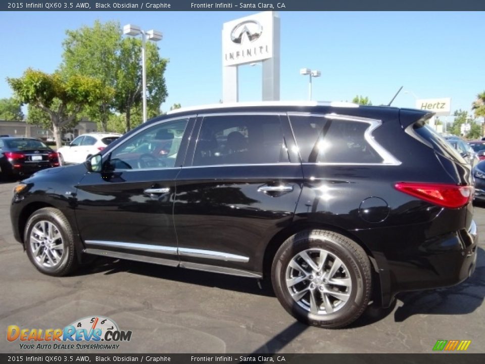 2015 Infiniti QX60 3.5 AWD Black Obsidian / Graphite Photo #11